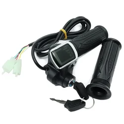 Electric Scooter/Bike Throttle with Key Lock and LCD Display Handle Grip (36V)