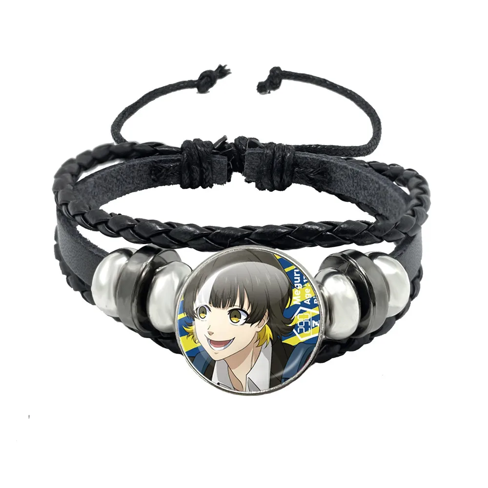 BlUE LOCK Cosplay Personaje de Anime Isagi Yoichi Chigiri Bachira pulsera de cuero con cabujón de cristal de dibujos animados para regalo para un amigo
