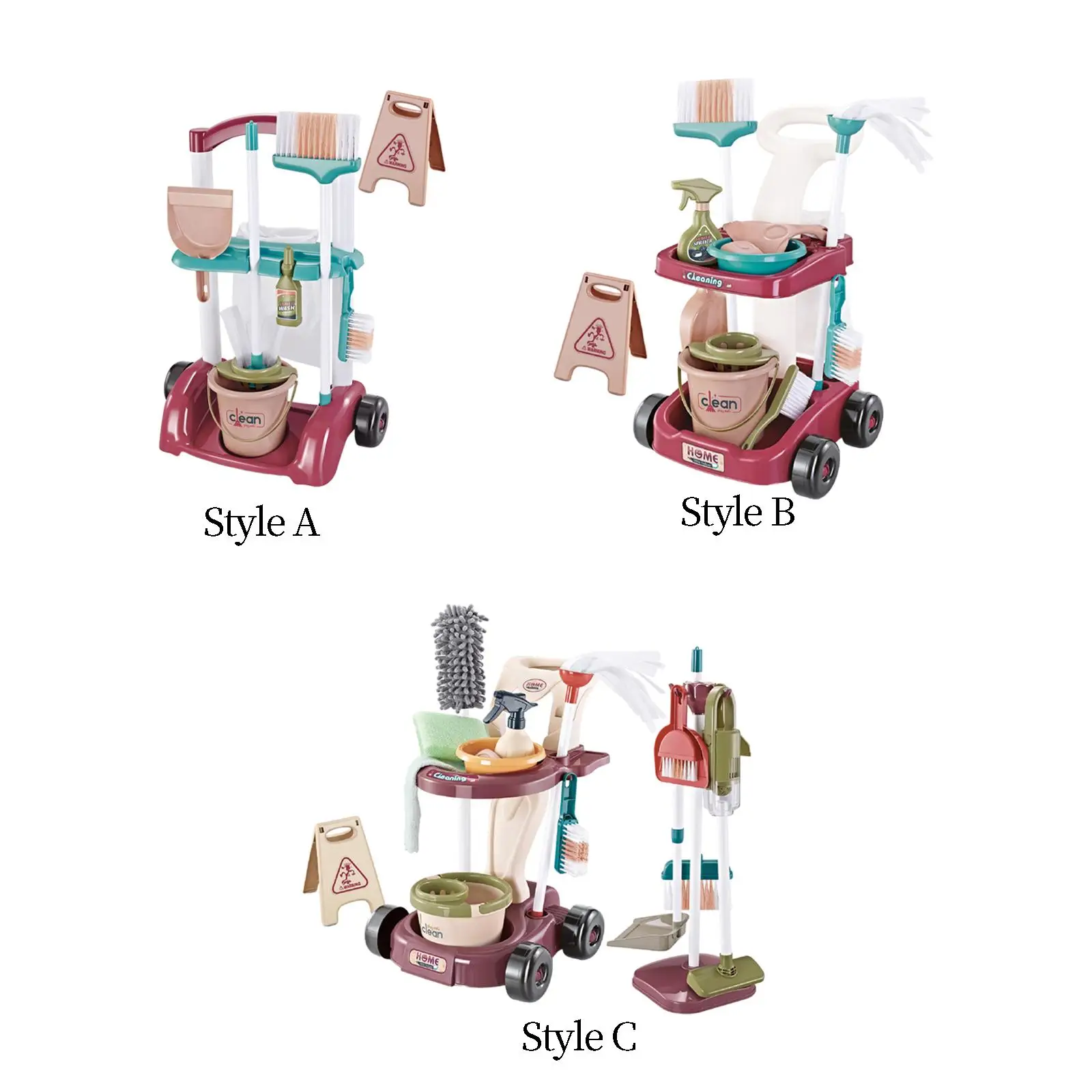 

Kids Cleaning Toy Broom Dustpan and Mop Set Pretend Home Cleaning Play Set for Party Toy Birthday Gift Boys Girls Children