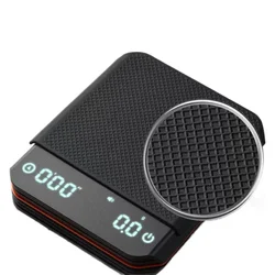 Compact High - Precision Rechargeable Coffee Scale with Timer (Black - set)