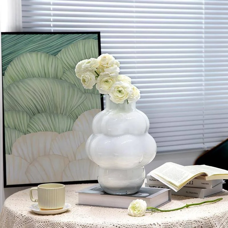 vogueLightluxuryCraftsBubbleTypeNordicBalloonGlassVaseBlack