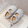 Fashion Design Girls Oxfords Spring Autumn Kids Soft PU Leather Shoes For Girl Princess Flats Mary Jane Shoes Silver, Black 1