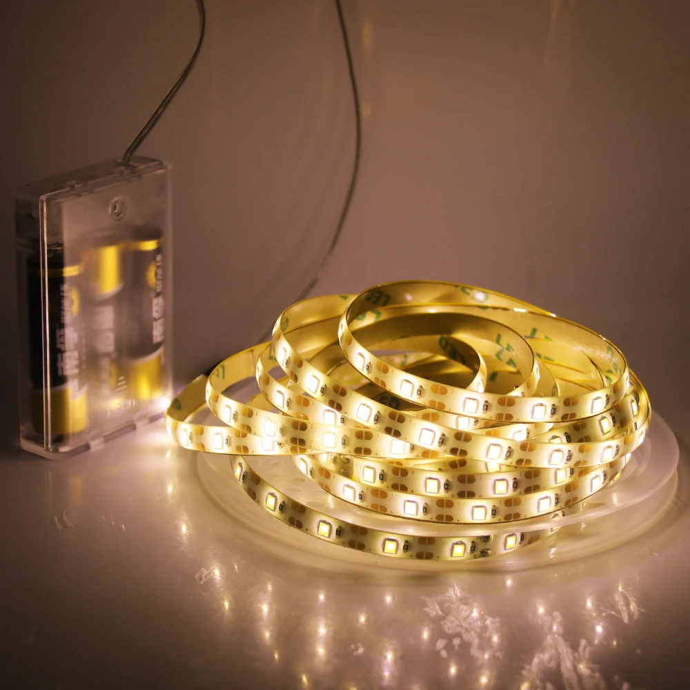 Description Picture 6 of item3AA Battery 5V USB LED Strip 2835 White Warm/Blue TV Background Lighting 50CM 1M 2M 3M 5M Flexible Ribbon Night light