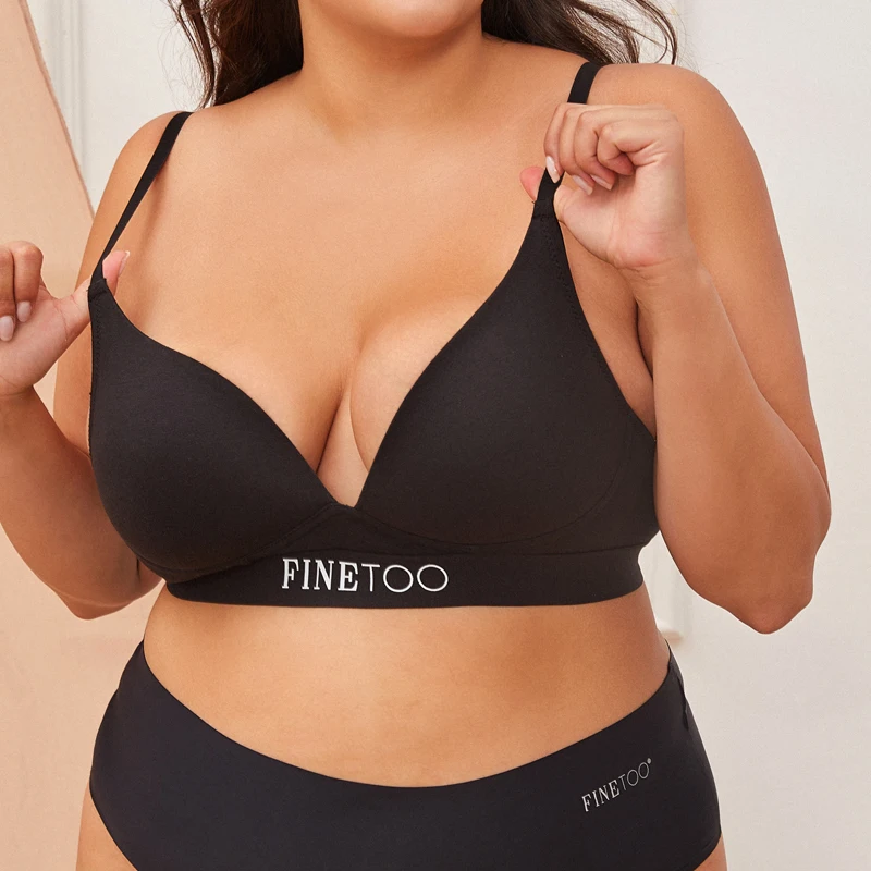 

Women Sexy Bras Deep V Neck Solid Color Brassiere Female Breathable Underwear Adjustable Straps Plus Size Push Up Lingerie