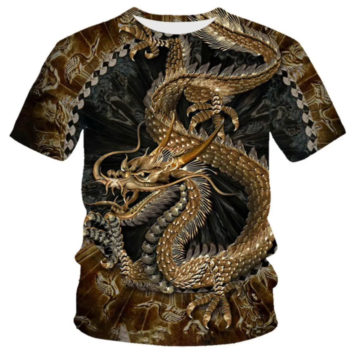T-shirt drago da uomo T-shirt stampata 3d moda modello animale T-shirt