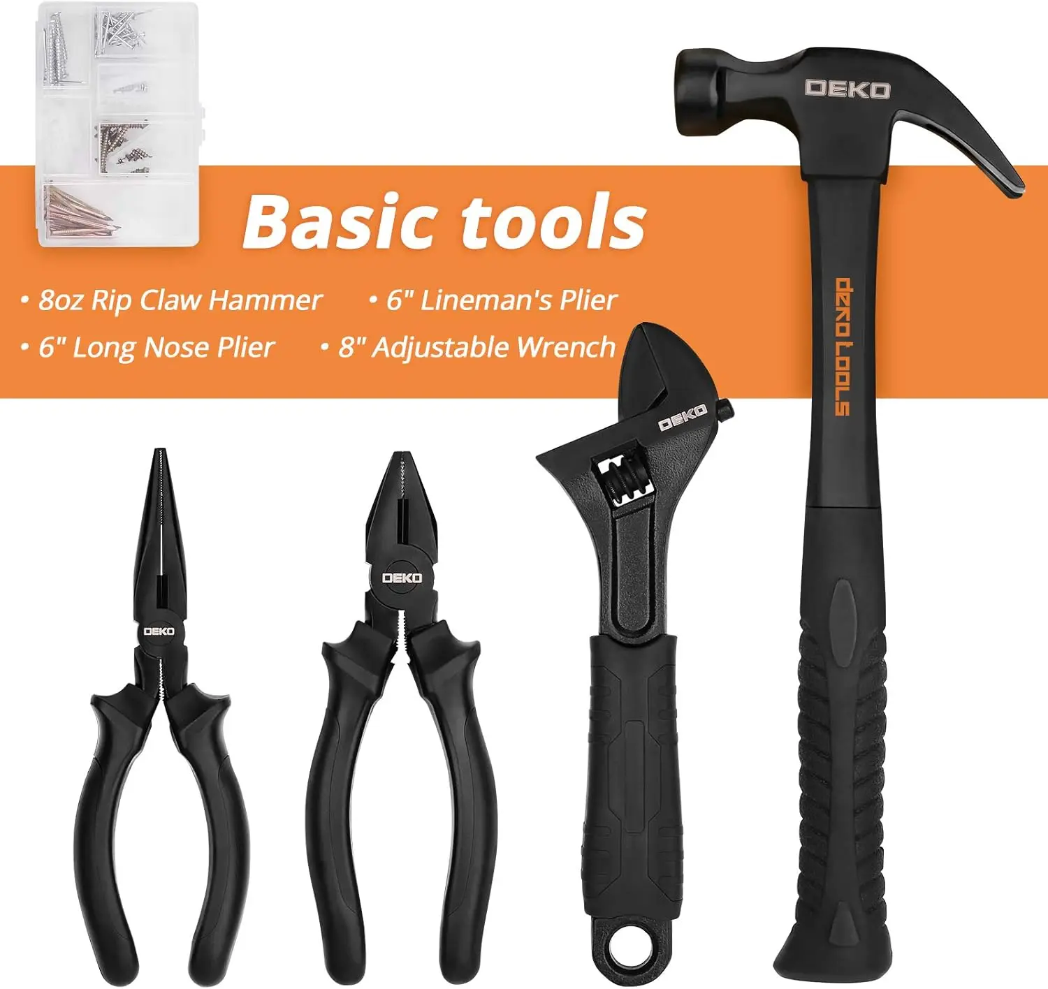 Professional Household Hand Tool Kit with Chrome Vanadium Steel