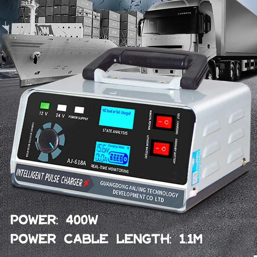 스마트 탈황기 유지 보수 배터리 충전기, 조정 가능한 펄스 수리 납산 배터리 충전기, 12V, 24V, 15A, 12V, 24V