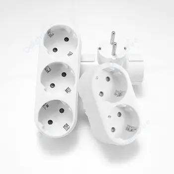 EU Plug Adapter 1 to 2/3 Extension Socket 220V 16A Type F Spian Germany Korea Plug EU Standard Power Converter AC Wall Outlet
