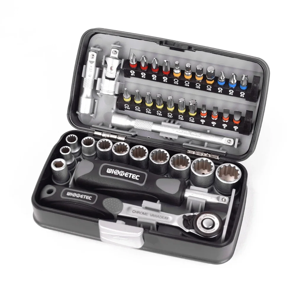 

38pcs Mini Ratchet Wrench Set 1/4" socket wrenches Screw Bits socket wrench Kit Bike Maintenance Repair Hand Tool