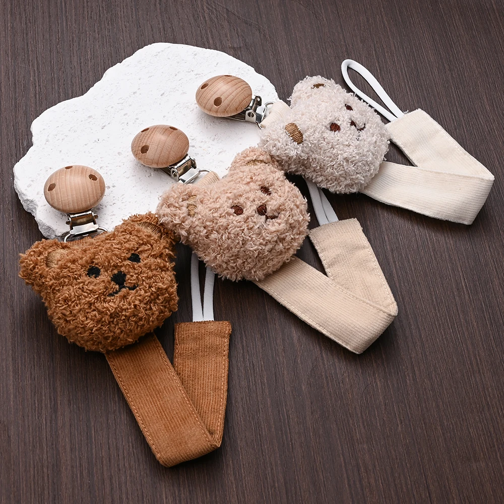 Creative Wooden Animal Baby Pacifier Clip Handmade Cotton Rope Nipple Chain Baby Nursing Teething Gifts Toy Soother Chain