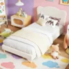 Velvet Upholstered Single Bed Frame 3ft 90x190cm Modern Scalloped Headboard Kids Girls Bed With Wooden Slats Bedroom Furniture 1 Velvet Upholstered Single Bed Frame 3ft 90x190cm Modern Scalloped Headboard Kids Girls Bed With Wooden Slats Bedroom Furniture 1