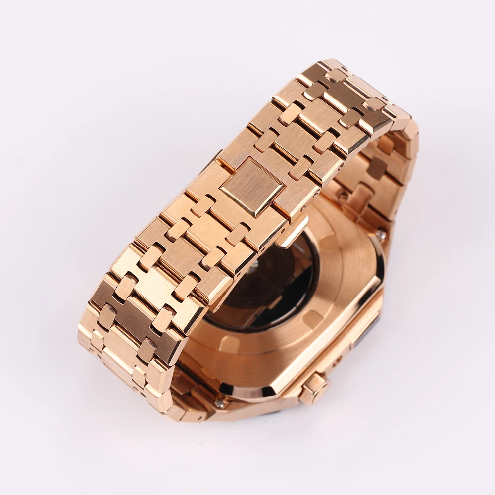 Luxury Stainless Steel Strap for Apple Watch Band 45mm 44mm 42mm For iWatch Series 8 7 6 5 4 3 2 Rubber Watchband Metal Bracelet