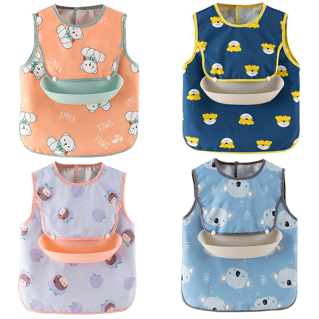 

Baby Cotton Bibs Washable Kids Aprons Style Burp Cloth With Pockets Boys Girls Cover Ups Baby Feeding Bibs Baby Supplies