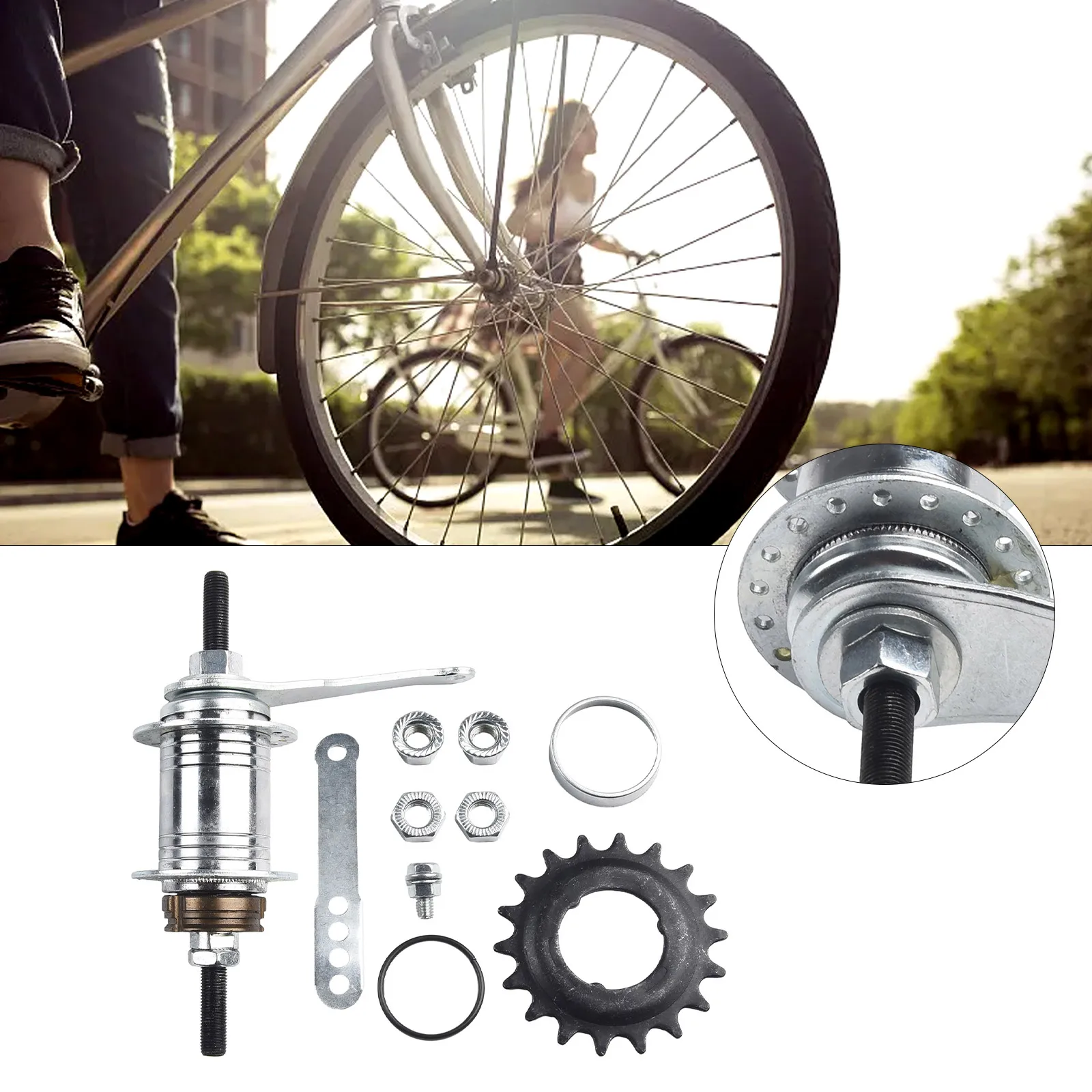 Hot Sale 36 Hole Hub Rear Hub Silver For Back Pedal Brake Mountain Bike Fixed Gear Rear Wheel Coaster Hub For Single Speed Bike