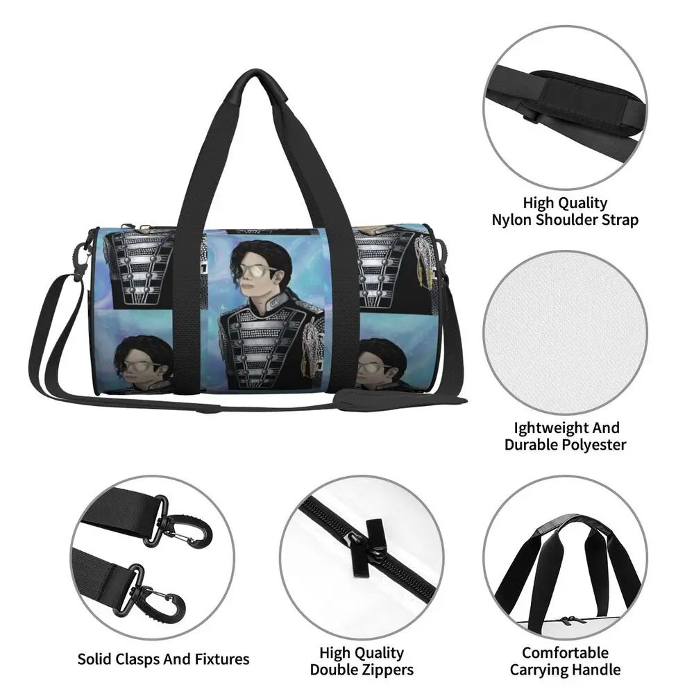 Michael Jackson Musicians Singers Dancers Large Duffle Gym Bag Waterproof Duffle Travel Bags Handbags Fitness bag