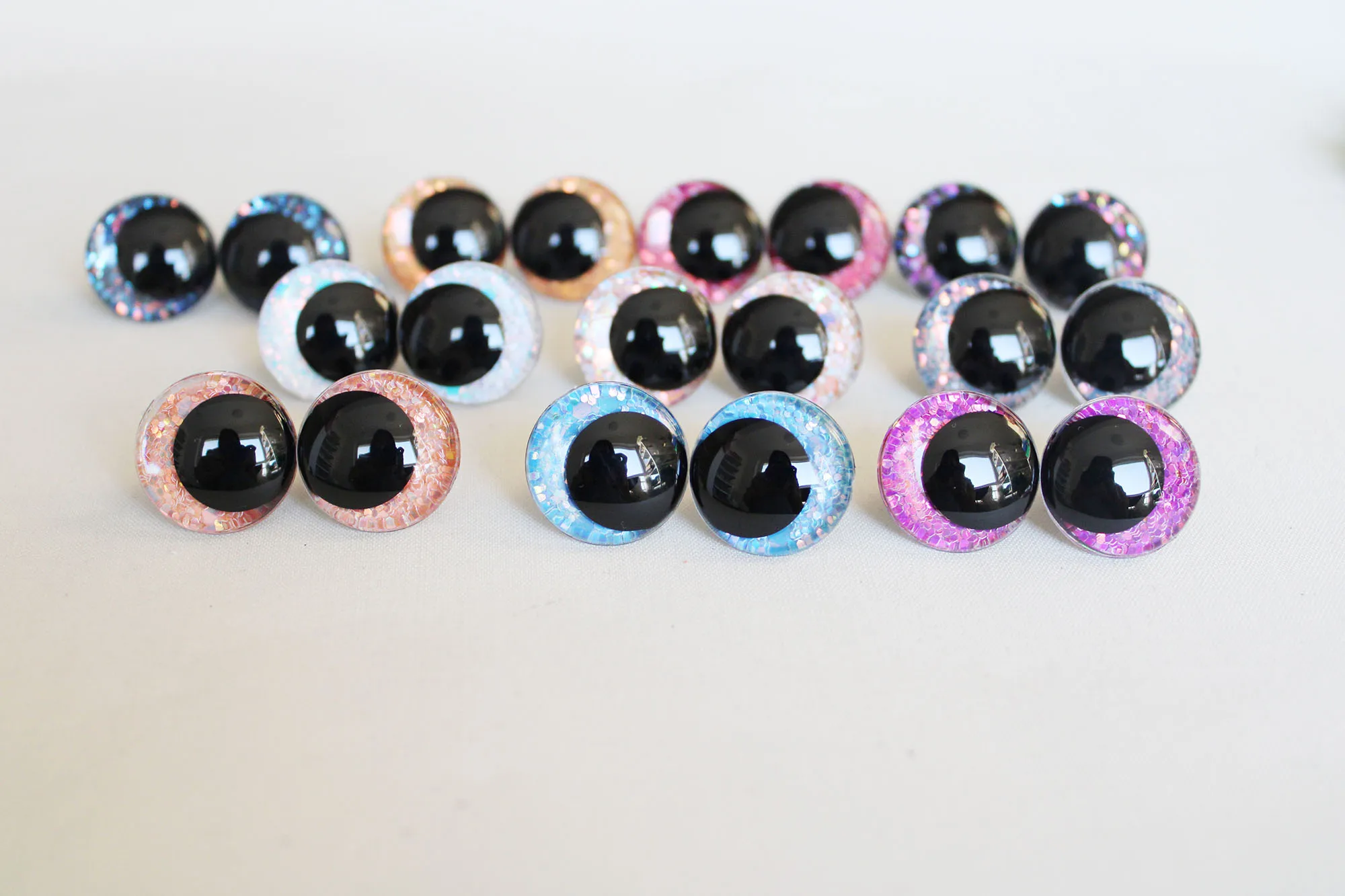 23mm off Set Pupil Safety Eyes 1 Pair of 3D Clear Eye Round Pupil