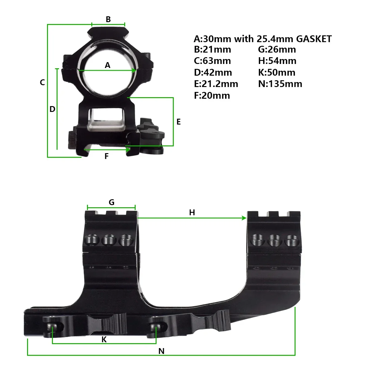 Tactical Scope Ring Mount QD 25.4mm 30mm One Piece Scope Mount 1"/30mm Dual Rings Hunting Accessories 20mm Picatinny Rail