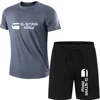 2024 Summer G-STAR RAW Print Men's T-shirts Shorts Set Suit Fashion Leisure Breath Sport Jogging Gym 2pcs Short Sleeve 3