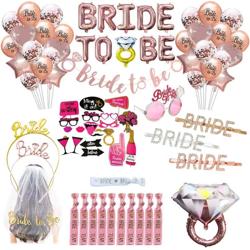 Addio Nubilato Sposa Oro rosa, Bride to Be Palloncino Kit Decorazione,  Nubilato Addio al Palloncini, al Addio Nubilato Gadget Pisello, Hen Party  Bride