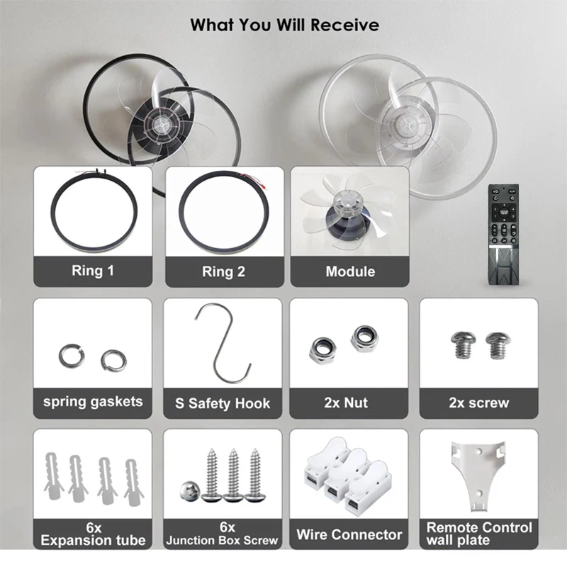 2 in 1 Modern Smart Ceiling Fan Bedroom Ceiling Fan With Light And Control Living Room Restaurant Decor Dimmable LED Ceiling Fan 5