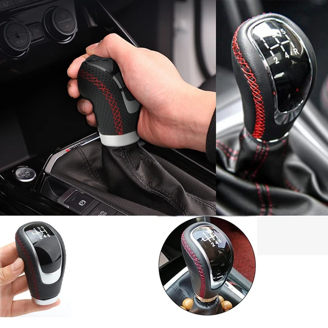 5/6 Speed Manual Gear Shift Knob Shifter Lever Handle PU Leather