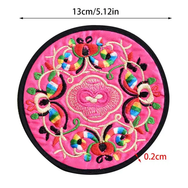 Hímzett Ruhák Alátétek 10Db Boho Vintage Etnikai Virágos Teáscsésze Placemats Kínai Stílusú Dekorációs Párnák - Image 6