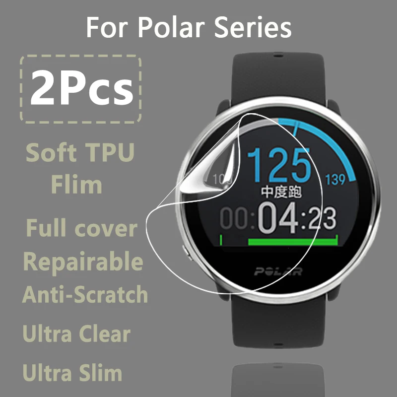 2 Pezzi Per Polar Ignite 2 Vantage V M V2 M2 Titan Unite Grit X M200 Pellicola Protettiva Per Schermo In Tpu Morbido Riparabile-Vetro Non Temperato
