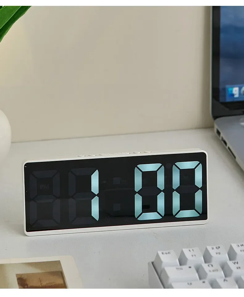 LED Digital Electronic Clock Backlit Large Digital Alarm Clock Temperature Calendar Bedside Table Lamp Night Light Home Decor