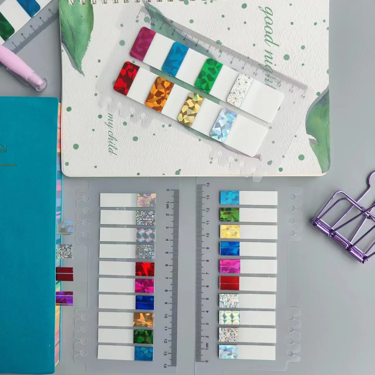 80/200 Blatt Aufkleber 8/10 Farbe Klar Transparent Laser Index Tabs Flaggen Haftnotiz Schreibwaren Kinder Schule Bürobedarf – Detail 2