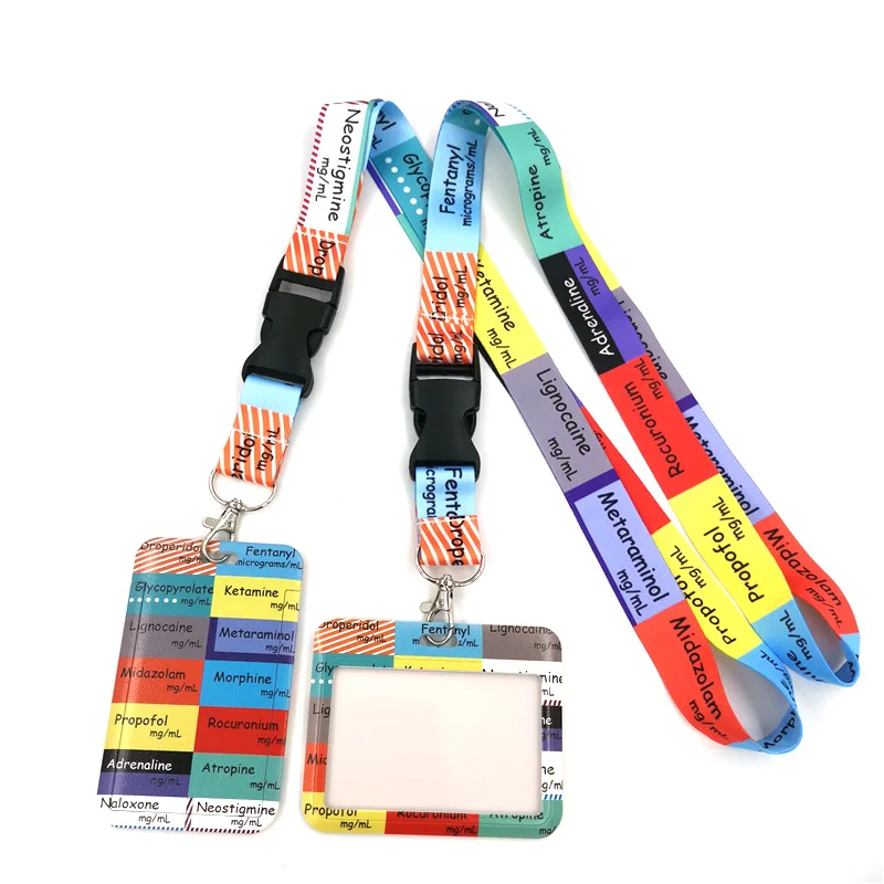 Badge Holder Badge Holder Keychain Hanging Neck Strap Doctor Nurse Medical Card ID Holder Bag Student Women Travel Bank Bus Business Card Cover Badge Accessories Gifts Lanyard Straps