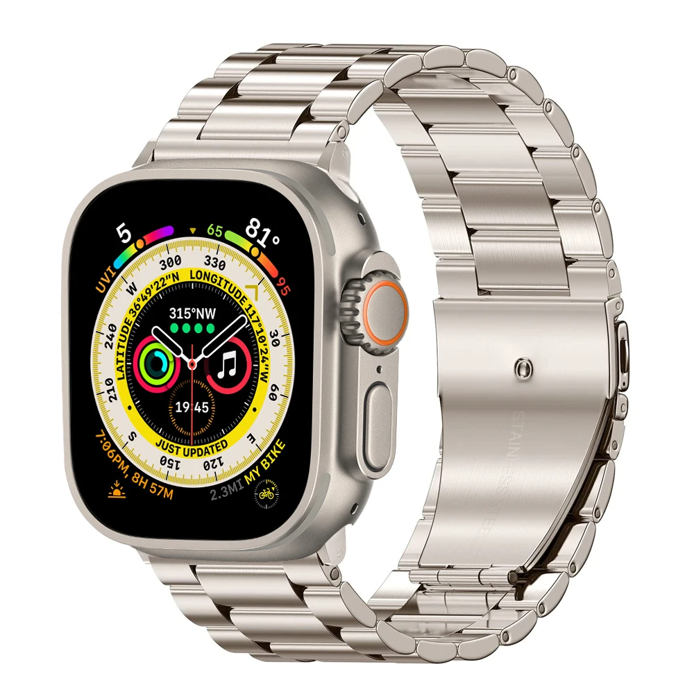 애플 워치용 금속 손목 밴드, 울트라 2 밴드, 49mm, 45mm, 44mm, 42mm, 스테인레스 스틸 스트랩, 아이워치 SE 9, 8, 7, 6, 5, 41mm, 40mm