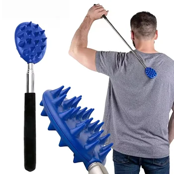 Telescopic Cactus Back Scratcher Massager - 2 Spike Sizes (0.25" 0.5") for Men & Women - Long Lasting PVC Itching Stick 1