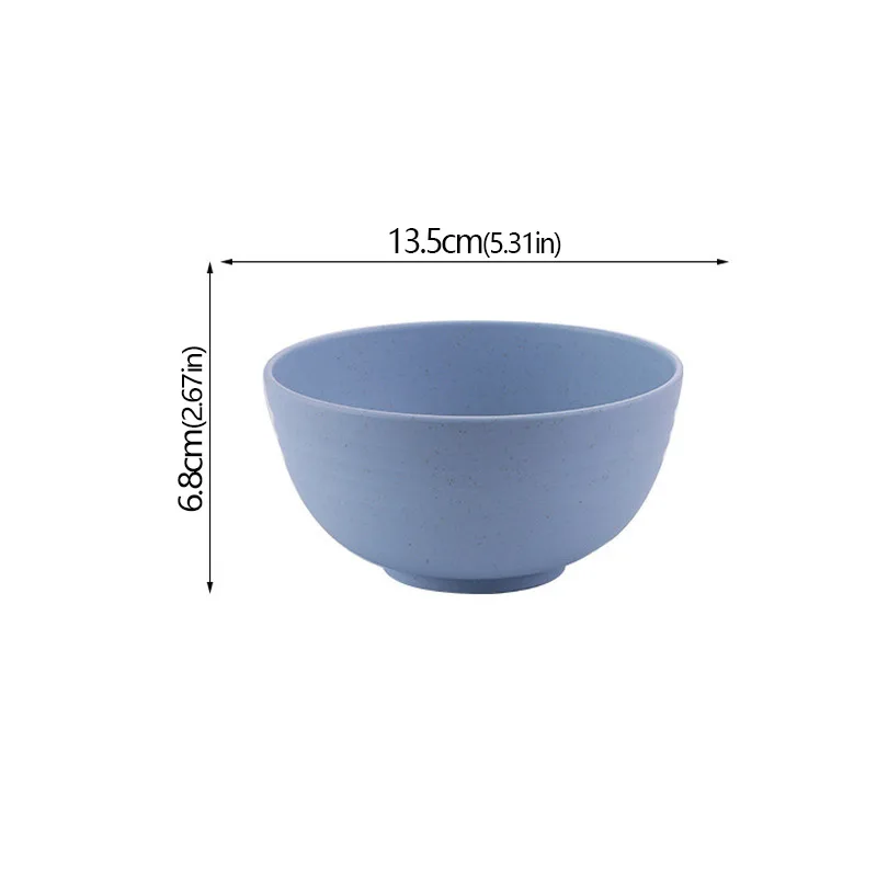 Eco-Friendly Unbreakable Wheat Straw Bowl Set - Cartoon Design Snack & Breakfast Dishes