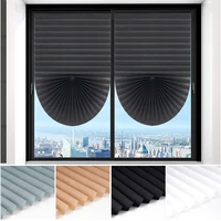Simple Adhesive Window Shades Non-woven Fabric Pleated Zebra Blinds Roller Room Blackout Curtain For Bedroom Living Room Balcony 1