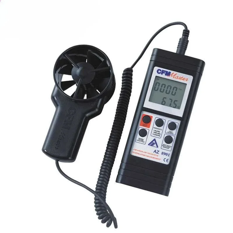 AZ8901 휴대용 디지털 풍속계, HVAC 환기용 휴대형 풍속 및 풍량 측정기