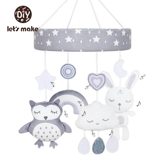 Let's make Baby Bed Bell Nordic Style Cartoon Animal Mobile Rattles Toy 0-12 Months Carousel Crib Holder Accessories For Newborn