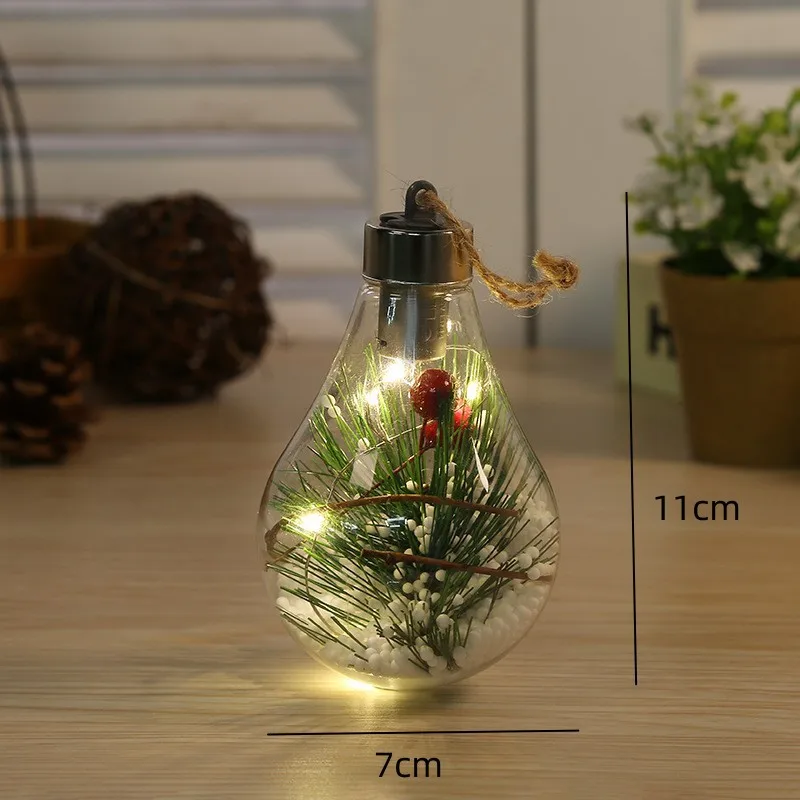 thumbnail image 1 of Bola LED navideña transparente, adorno colgante para árbol de Navidad, decoración, bombilla colgante, regalos para fiestas navideñas, 1 of 5