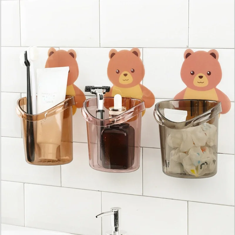 Toothbrush Holder Bathroom Accessories Set Toothpaste Storage Rack Wall Mount Toothbrush Cup Rack Stand