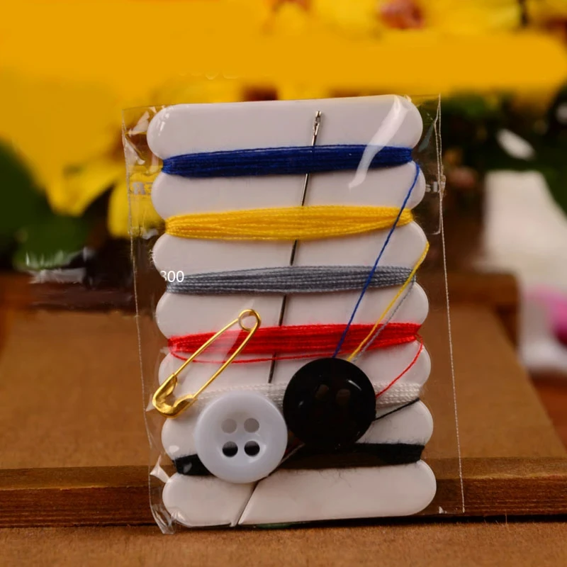 Hot Mini Portable Sewing Kit Needle Thread Button Pin Travel Household Tools Hand Sewing Bag for Travel Hotel Supplies