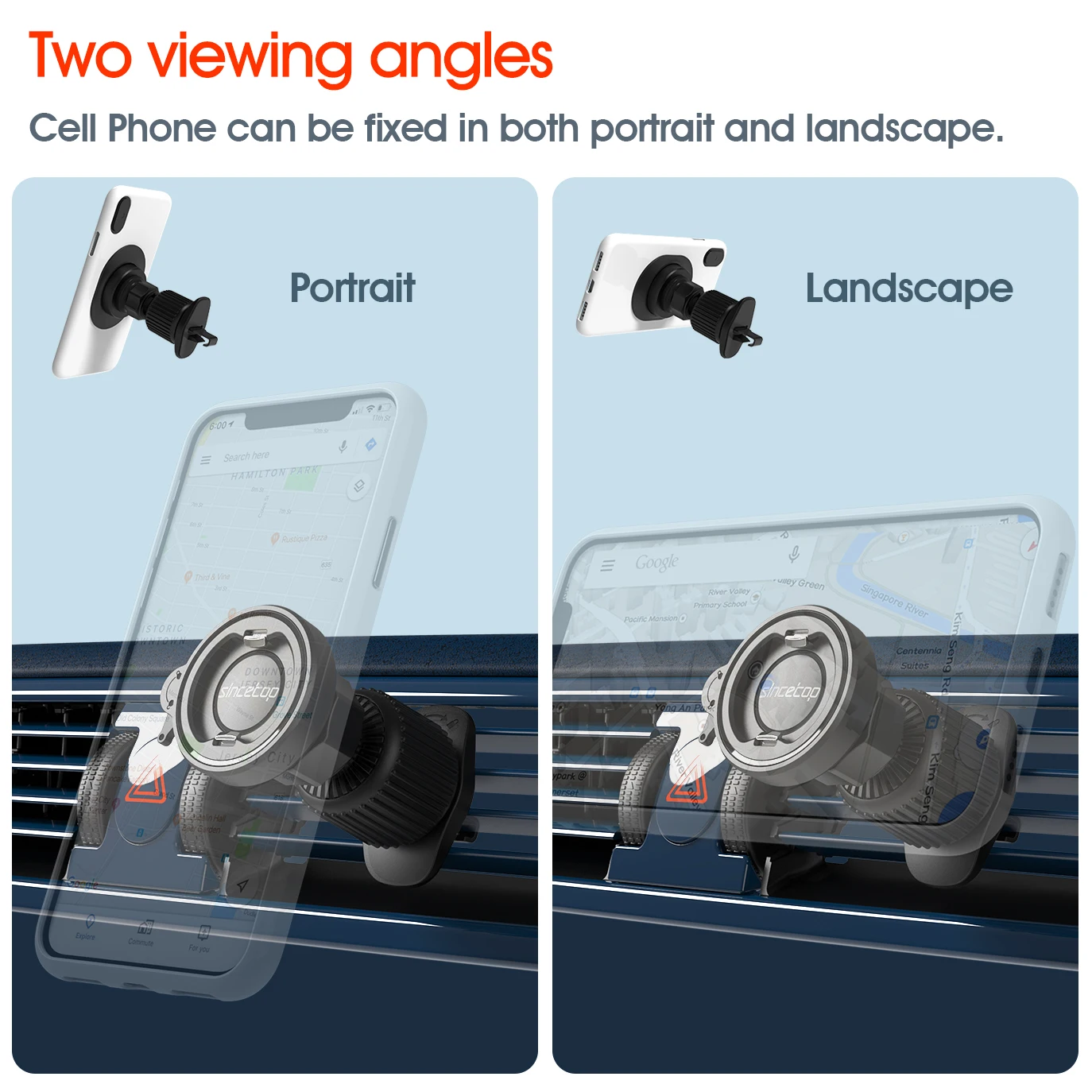 Universal Car Vent Phone Holder – One-Hand Quick Mount & Release Air Vent Clip Stand