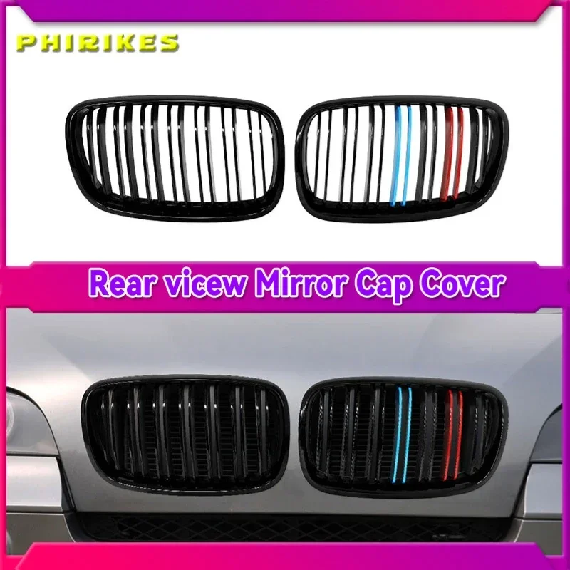 

A Pair Gloss Black M Color Double Slat Kidney Grille Front Bumper Grill For BMW E70 E71 E72 X5 X6 2007-2013 Racing Grills