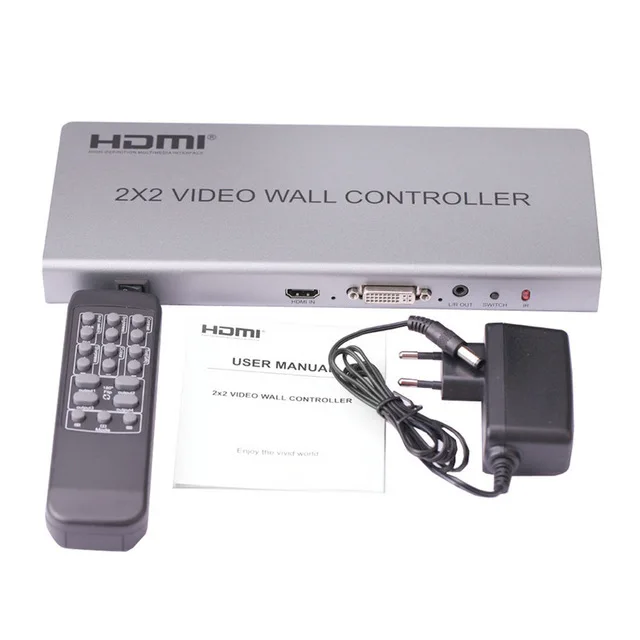 4K 2x2 HDMI Video Wall Controller 1080P Video Wall Processor 2x2 1x2 1x3 1x4 4 Multi Screen Splicing Processor 180 Degree Rotate digital cable Cables & Adapters