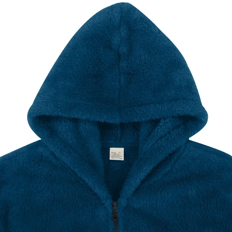 Herren-Doppelseitige Arctic Fleece Loose-Fit Kapuzenjacke mit Reißverschluss – Detail 33