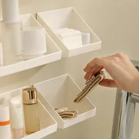 Wall Mounted Storage Rack Cabinet Cosmetic Storage Box Lipstick Jewelry Storage Shelf Rack Makeup Holder Case Bathroom Organizer 2