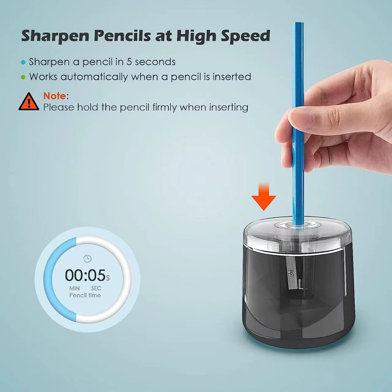 

Electric Pencil Sharpener - Neutral Design, Ideal for Elementary School Students, Kindergarten, and Children's Stationery