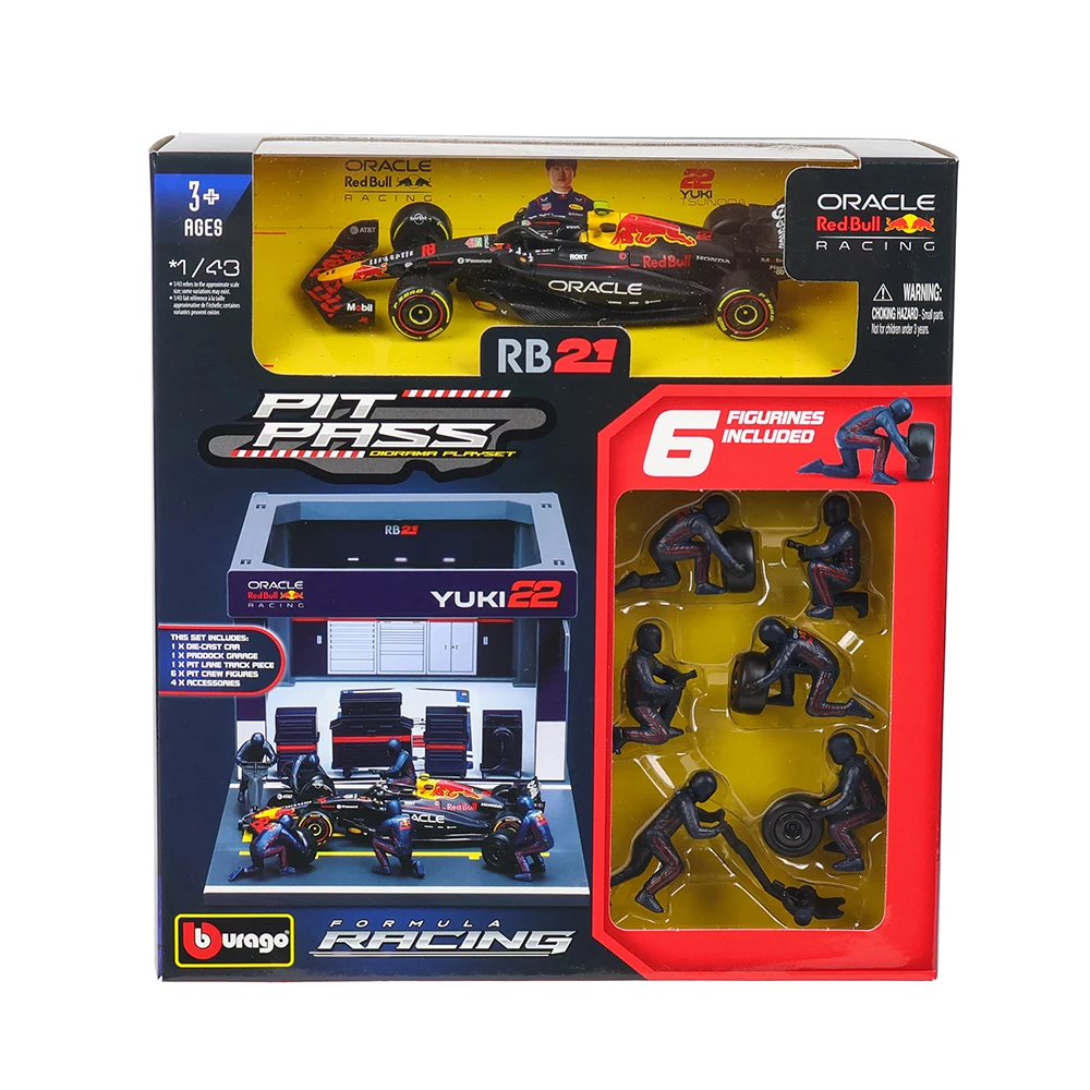 ブラーゴ 1:43 2025 F1 DIYピットハウス マクラーレンMCL39 フェラーリSF25 レッドブルRB21 メルセデスベンツW16 ダイキャスト合金製おもちゃの車モデル