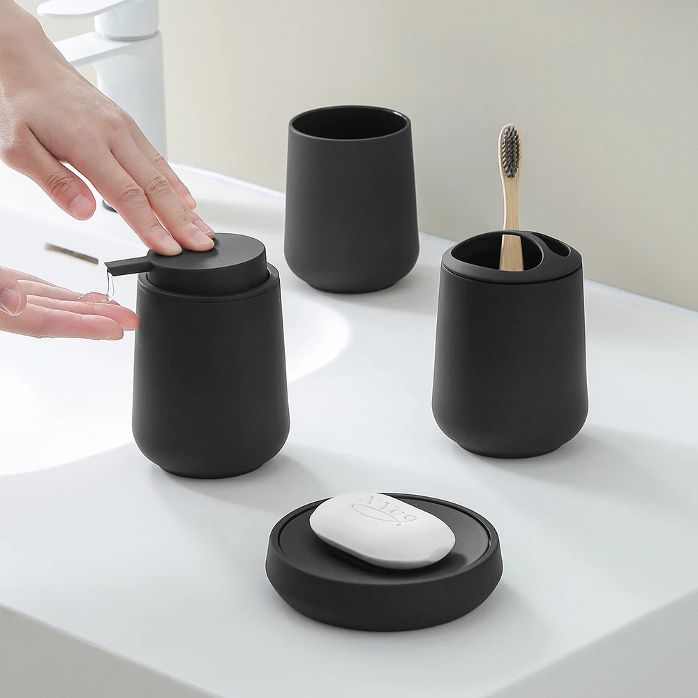 Soap Dispenser Bathroom Accessories Set 4pcs Bathroom Soap Dispenser Toothbrush Holder Cup Soap Dish