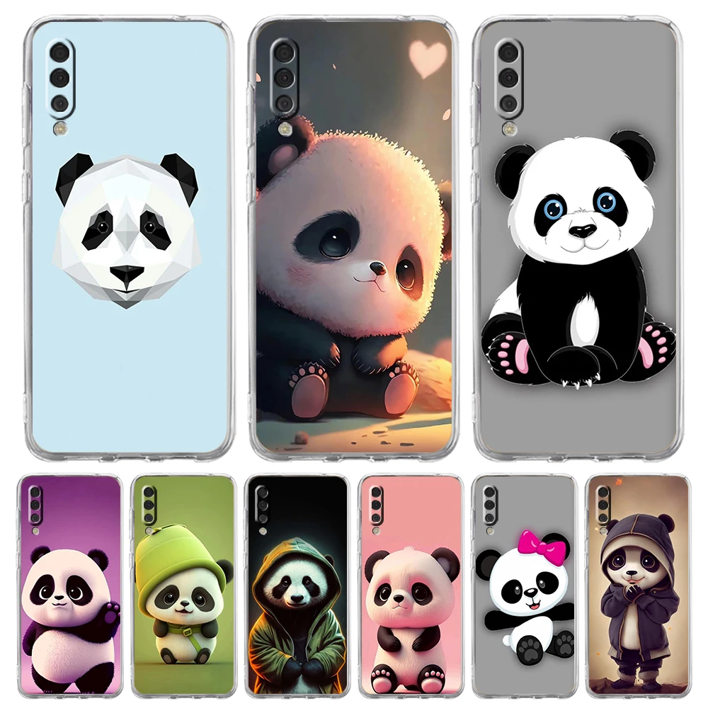 

Cute Animal Panda Transparent Phone Case for Samsung Galaxy A12 A50 A52 A70 A40 A10 A20 A30 A02 A03S A04 Cover Silicone Shell