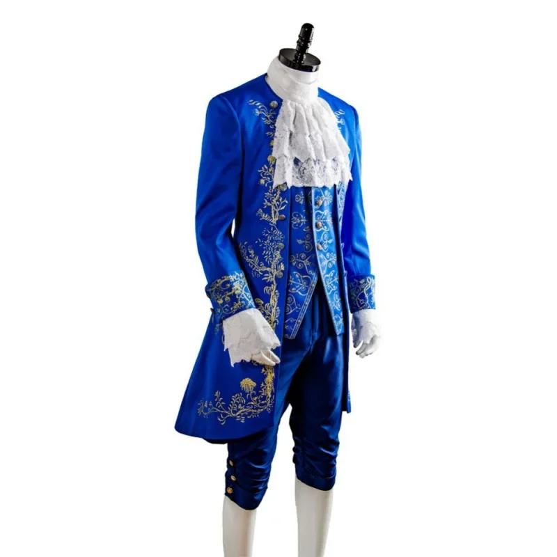 

Prince Beasts Costumes Cosplay Blue Uniform Adult Halloween party Men Fancy Dress Movie Prince Clothes Beauty The Beast Costumes