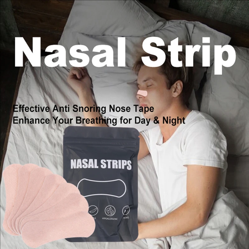 30PCS Breath Nasal Strips Relieve Nasal Congestion Anti-Snoring Nose Patches Good Sleeping Product Easier Sleep Aid Decive